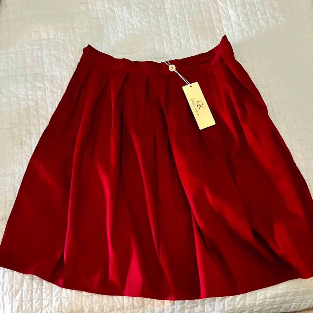 Grace Karin A-Symmetrical Pleated Full Skirt